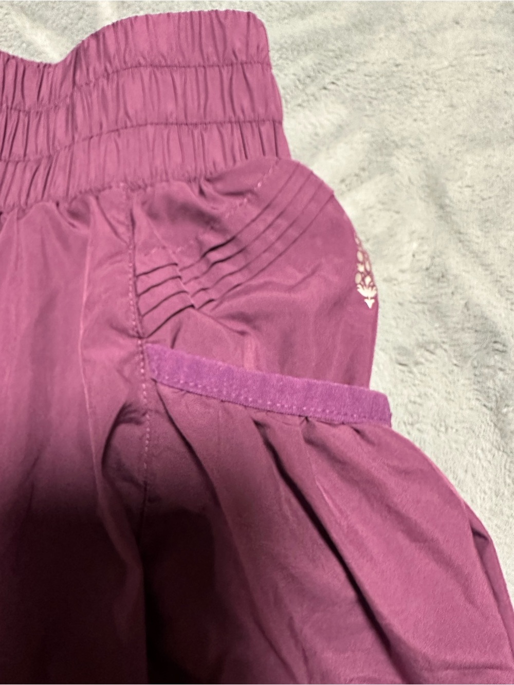 Free People Women's Wine Athletic Shorts with High Waist - Picture 5 of 10